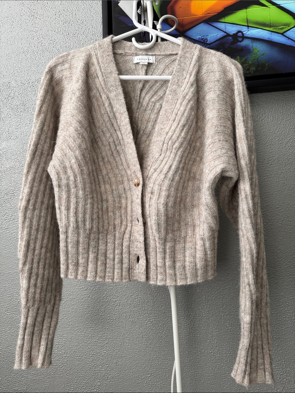Topshop Button front Cardigan - in oatmeal
